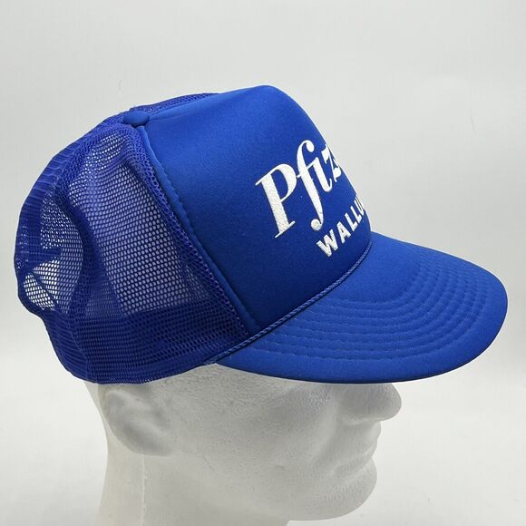 Vintage Pfizer Pharmaceutical Trucker Hat Cap Blue Snapback Wallula Washington - Picture 6 of 11